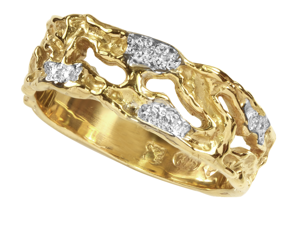 Beach Freeform Diamond Ring 