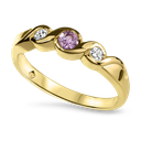 Amanda 9ct Yellow Gold Diamond & Pink Sapphire Ring 