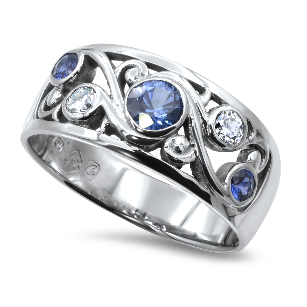 Scrolls Ring - White Gold