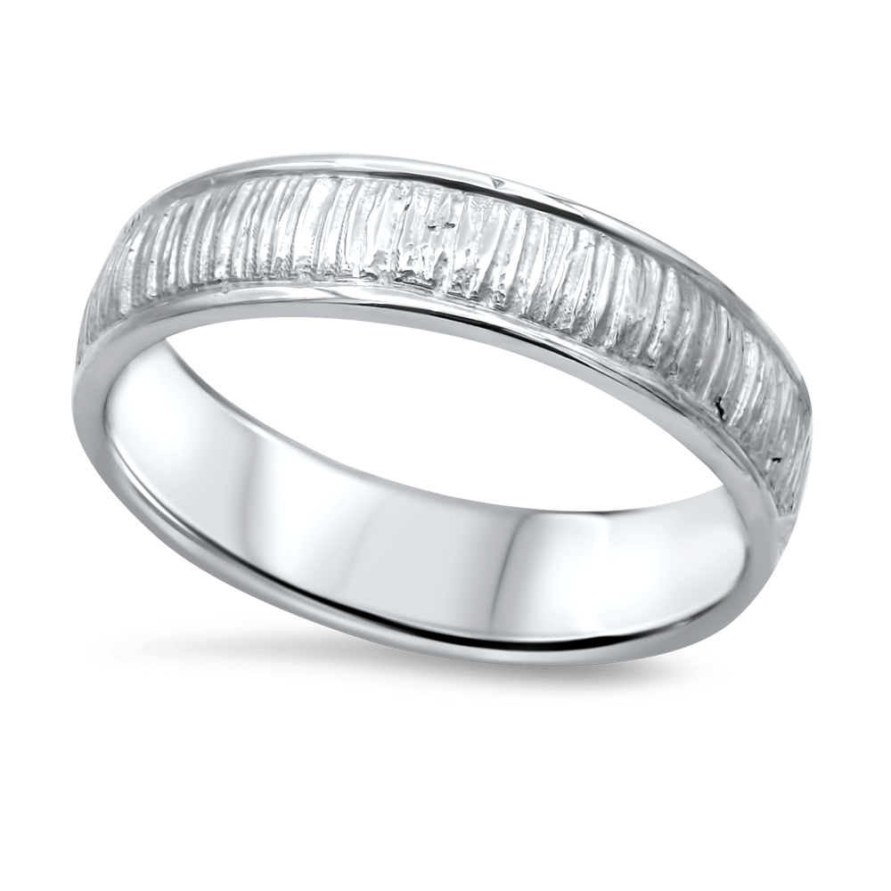 Bark Ribbed Ring white gold 4.5mm