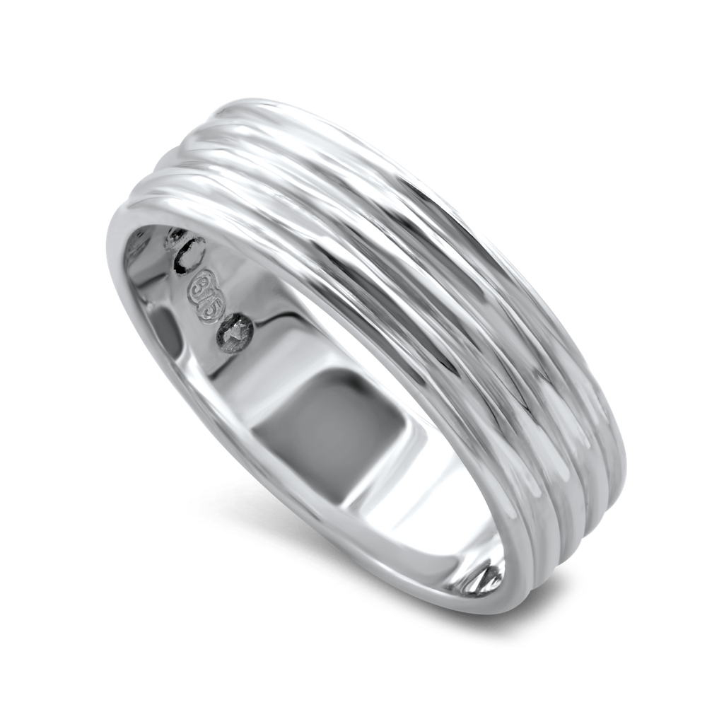 Corrugated Ring - White Gold