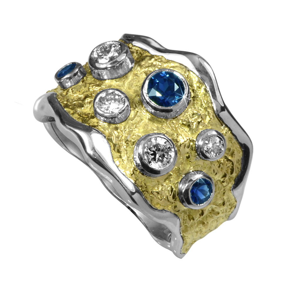 Beach Ring Diamond & Sapphire Scatter 