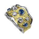 Beach Ring Diamond & Sapphire Scatter 