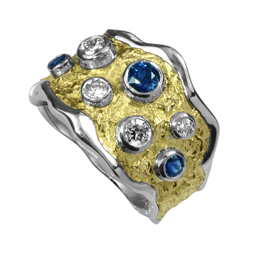 Beach Ring Diamond & Sapphire Scatter 