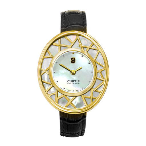Myst Ladies Watch - Yellow Gold, Mother of Pearl Dial 