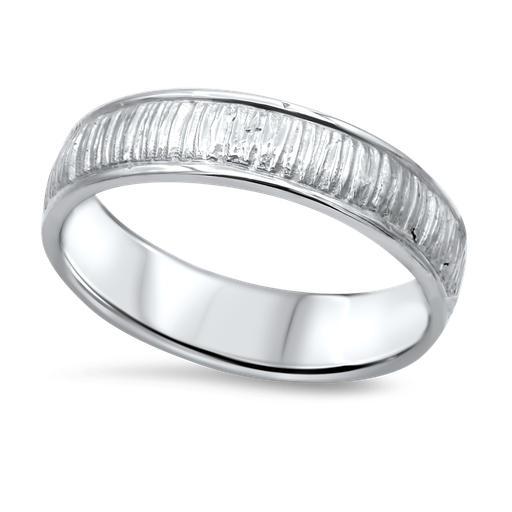 Bark Ribbed Ring white gold 4.5mm