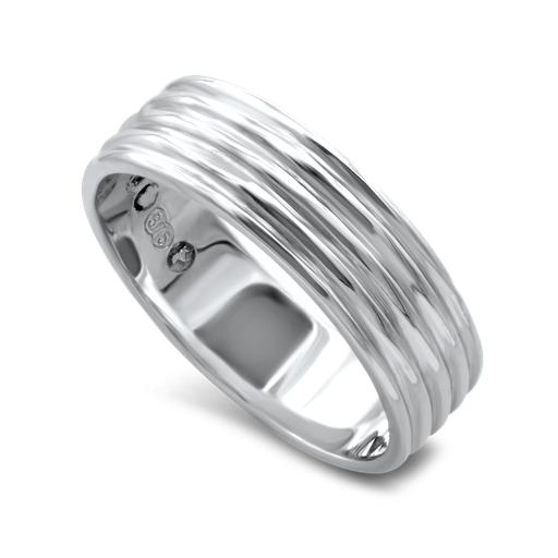 Corrugated Ring - White Gold